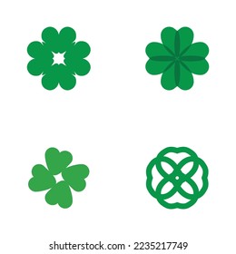 conjunto de plantillas de diseño de ilustraciones vectoriales del icono de hoja de trébol