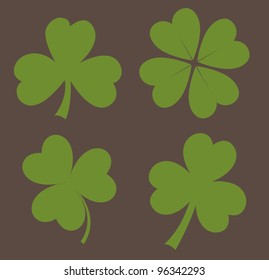 Set of Clover Leaves Shapes