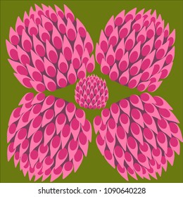 a set of clover leaves, a symbol of luck, a clover flower, St. Patrick's Day, a flat design, a vector image