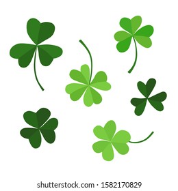 Set Clover Leaves Three Four Petals Stock Vector (Royalty Free ...