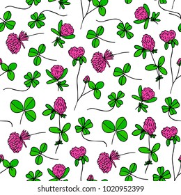 Set clover vector illustration. Doodle style. Design, print, decor, textile, paper