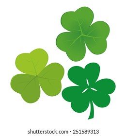 a set of clovers on a white background for patrick's day