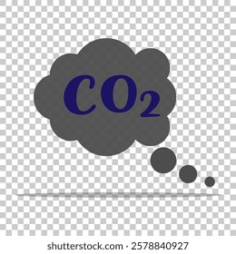 Set of co2 emission vector icons.co2 gas carbon Cloud with carbon dioxide. Reduce pollution air. Cloud with text (CO2) icon illustration, CO2 reduction vector logo set collection for web app