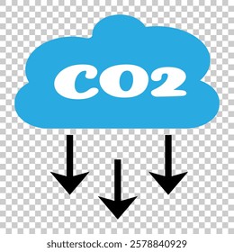 Set of co2 emission vector icons.co2 gas carbon Cloud with carbon dioxide. Reduce pollution air. Cloud with text (CO2) icon illustration, CO2 reduction vector logo set collection for web app