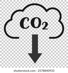 Set of co2 emission vector icons.co2 gas carbon Cloud with carbon dioxide. Reduce pollution air. Cloud with text (CO2) icon illustration, CO2 reduction vector logo set collection for web app