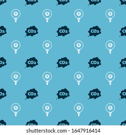 Establecer las emisiones de CO2 en los indicadores de nubes y gas de motor en un patrón sin fisuras. Vector