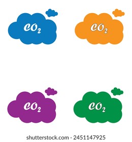 Set of CO2 reduce cloud icon, clean global emission, environment eco design symbol vector illustration. EPS file 470.