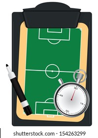 Set the coach for the game of soccer. Vector illustration.