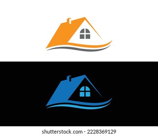 Set of Coast House Realty Water Vector Creative Concept Logo Design Template.