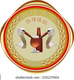set of coasters with image for beer fizzy drink