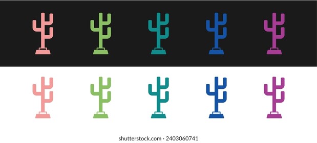 Set Coat-Standsymbol einzeln auf schwarz-weißem Hintergrund.  Vektorgrafik