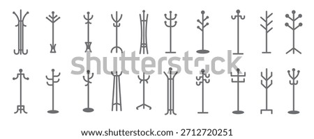 set of coat stand vector illustration