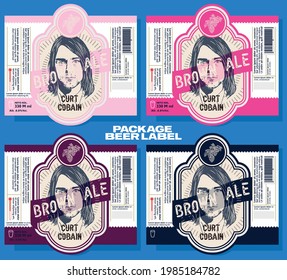 set cobain package beer label for label,beer label package design and sticker 