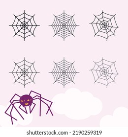 A set of cobwebs for designs for the holiday of Halloween. Halloween party, October 31st. Elements for postcards, banners, posters, party invitations.