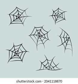 a set of cobwebs of different shapes. picture for halloween