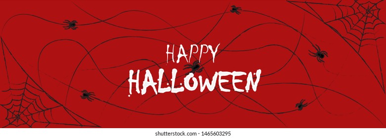 
Set of cobwebs and spiders for halloween on a plain background. Pen. Vector.