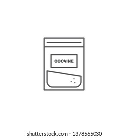 set of cocaine packet vector icon isolated on white background
