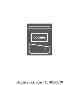 set of cocaine packet vector icon isolated on white background