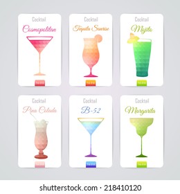 Set of cocktail banners