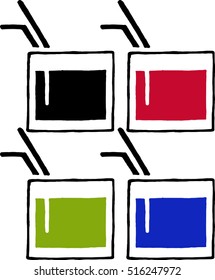 set cocktail glass and drinking straw/vector image