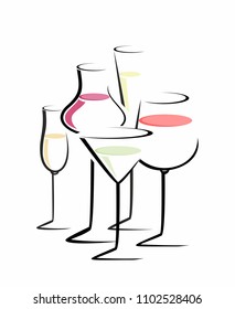 set of cocktail glasses 