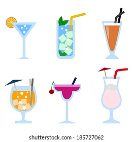 Set of cocktail icons