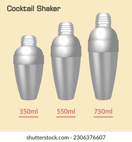 Set of cocktail shaker design vector flat modern isolated illustration