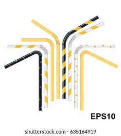 Set of cocktail tubes. Vector illustration