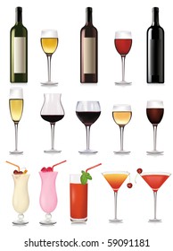 Set Cocktail. Vektorgrafik.