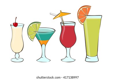 Set of cocktails