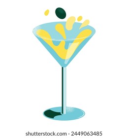 Set of cocktails. An illustration of classical drinks in different types of glasses. Vector illustration of summer cocktails isolated on background. Popular cocktails for design menu, posters