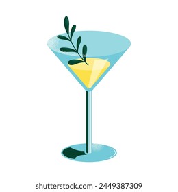 Set of cocktails. An illustration of classical drinks in different types of glasses. Vector illustration of summer cocktails isolated on background. Popular cocktails for design menu, posters