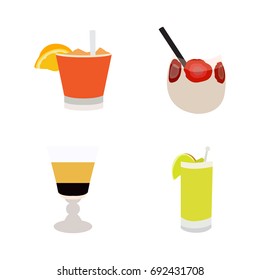 Set of cocktails on a white background, Vector illustration