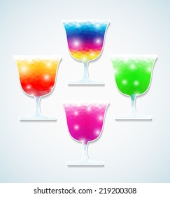 Set of cocktails, triangle style