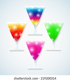 Set of cocktails, triangle style