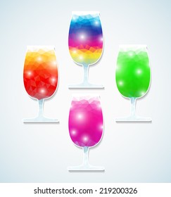 Set of cocktails, triangle style