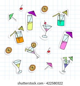 Set of cocktails vector illustration