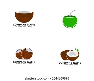 Set of Coconut Logo Template Vector Icon Design Illustration