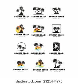 set of coconuts tree vector