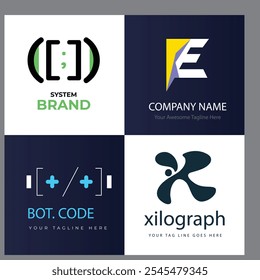 Set of Code Boost Logo designs concept vector, Rocket Code logo template icon vector