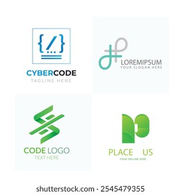 Set of Code Boost Logo designs concept vector, Rocket Code logo template icon vector