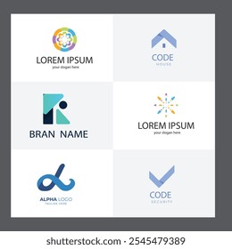 Set of Code Boost Logo designs concept vector, Rocket Code logo template icon vector