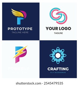 Set of Code Boost Logo designs concept vector, Rocket Code logo template icon vector