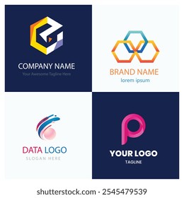 Set of Code Boost Logo designs concept vector, Rocket Code logo template icon vector