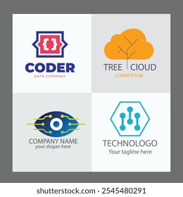 Set of Code Boost Logo designs concept vector, Rocket Code logo template icon vector