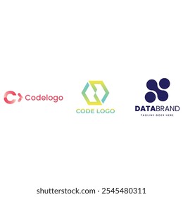 Set of Code Boost Logo designs concept vector, Rocket Code logo template icon vector