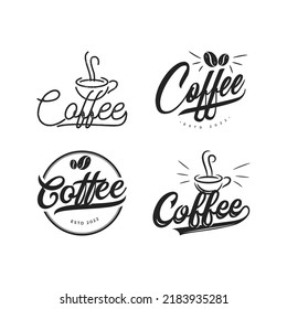set of coffe and cafe logo, icon and vector