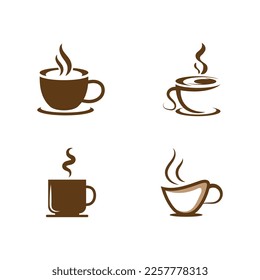 set of coffe cup  icon vector illustration template design