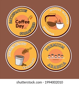 set of coffee badges and labels