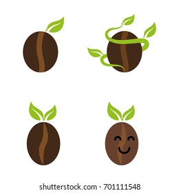 A set of coffee bean icons